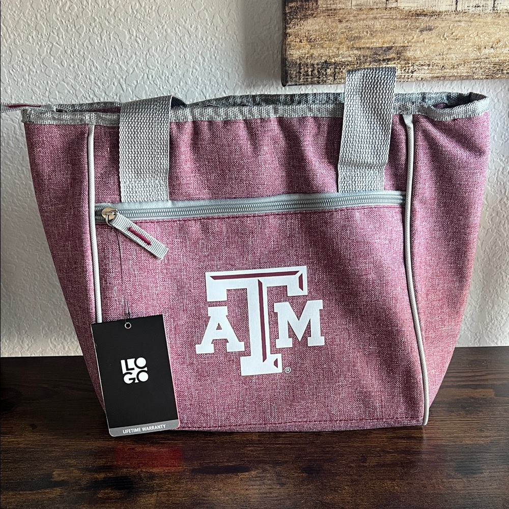 Texas A&M LOGO by Lori Goldstein Maroon Tote Bag